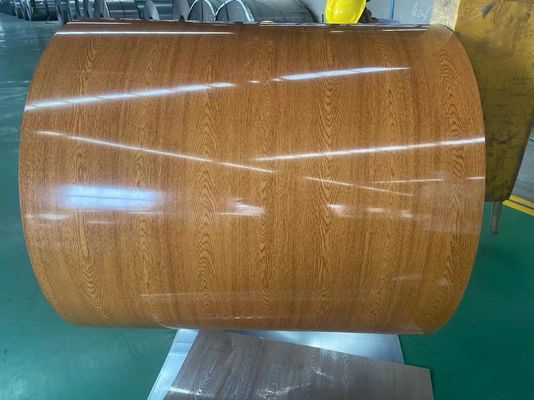 PVDF 프린테크 목재 곡물 컬러 코일 50 년 보증 3003H24 알루미늄 코일 0.80 * 1200 컬러 코팅 코일