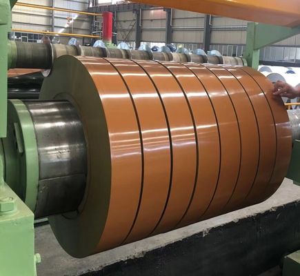 PVC 필름 PPGL RAL2004 A120 25/8μm 베커스 전 염색 Galvalume 스틸 스트립 컬러 코팅 슬리트 코일