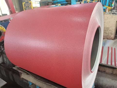 폴리에스테르 0.3-0.8mm PPGL 패턴 엠보스 텍스처 / 매트 사전 페인트 된 진열 스틸 코일 PE, PVDF, HDP, SMP