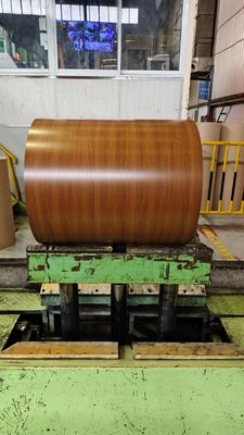 노트색 PPGL HDP 나무 곡물 30 년 보증 AZ165 Galvalume 강철 코일 프린트 기술 컬러 코팅 코일 ASTM A755 A653M